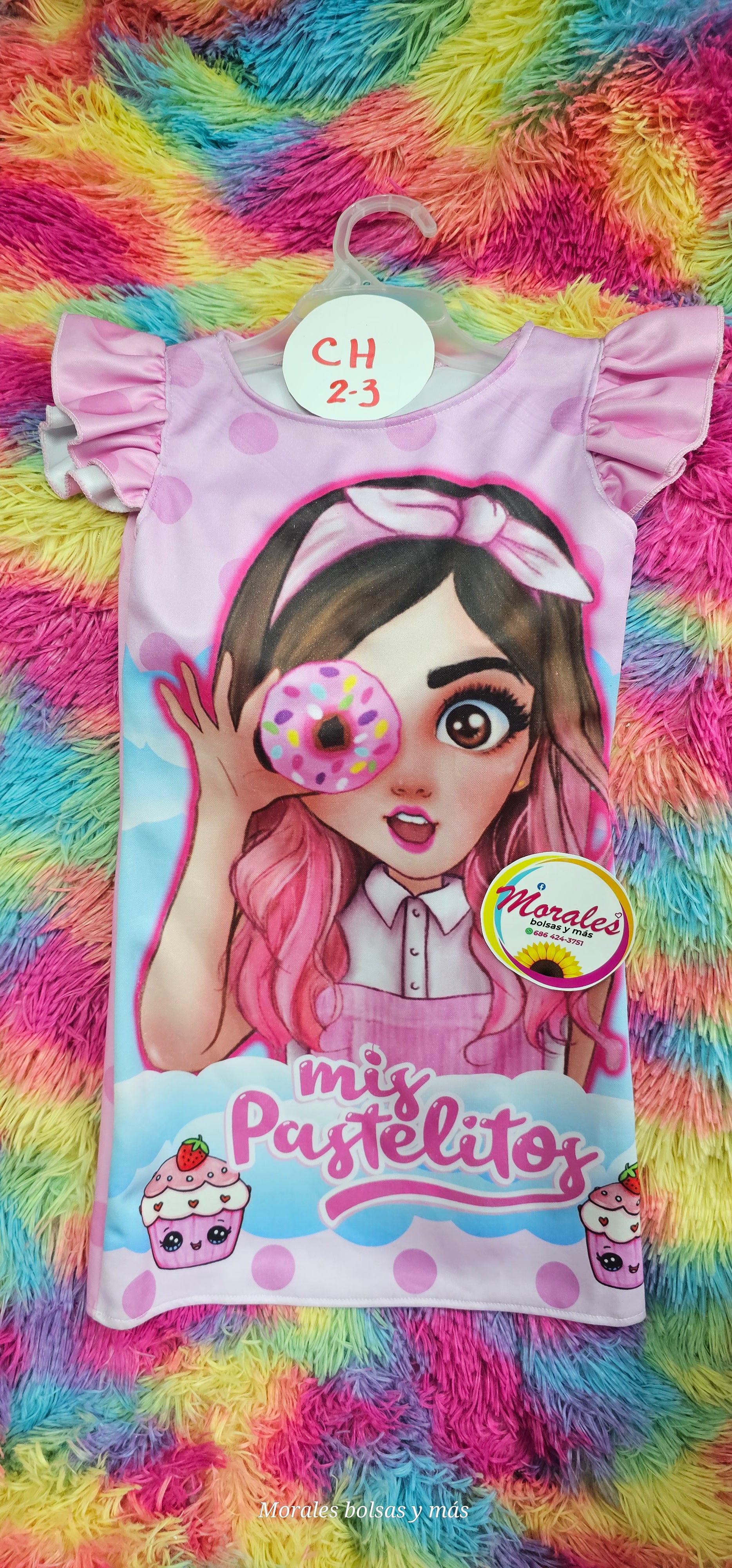 Mis pastelitos vestido chico niña