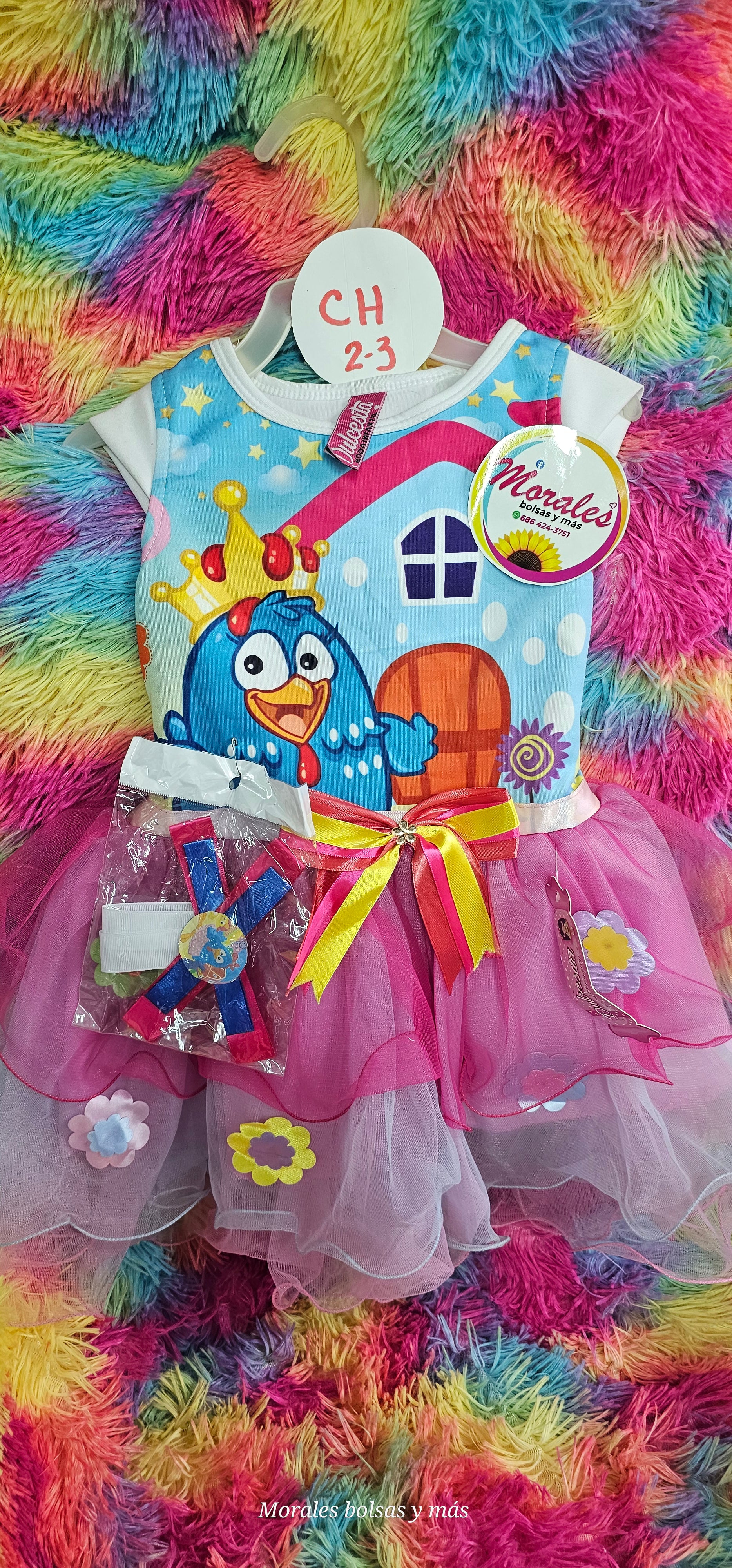 Gallina pintadita  vestido  niña chico