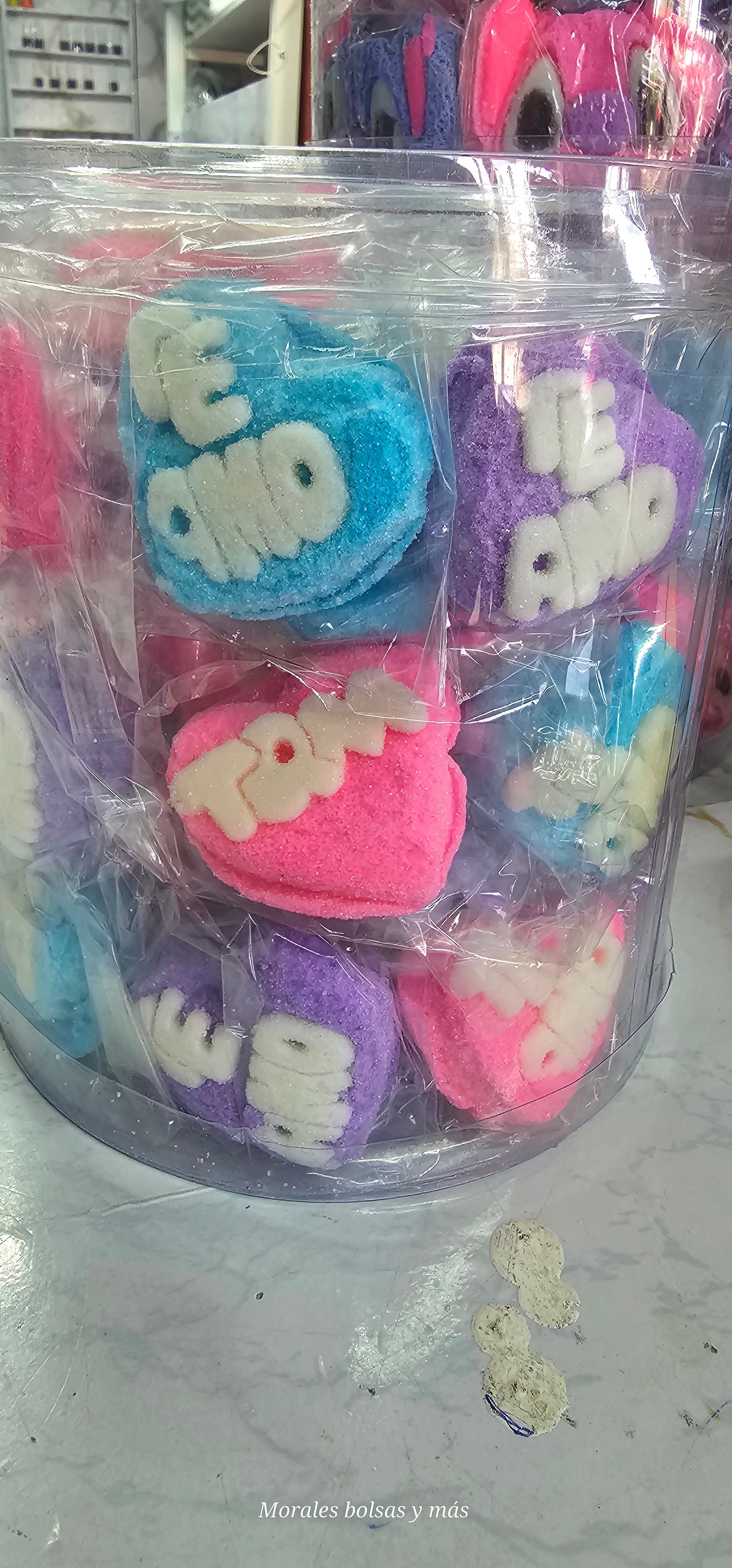 Corazones bombones colores