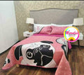 Pug colcha ligera matrimonial con fundas