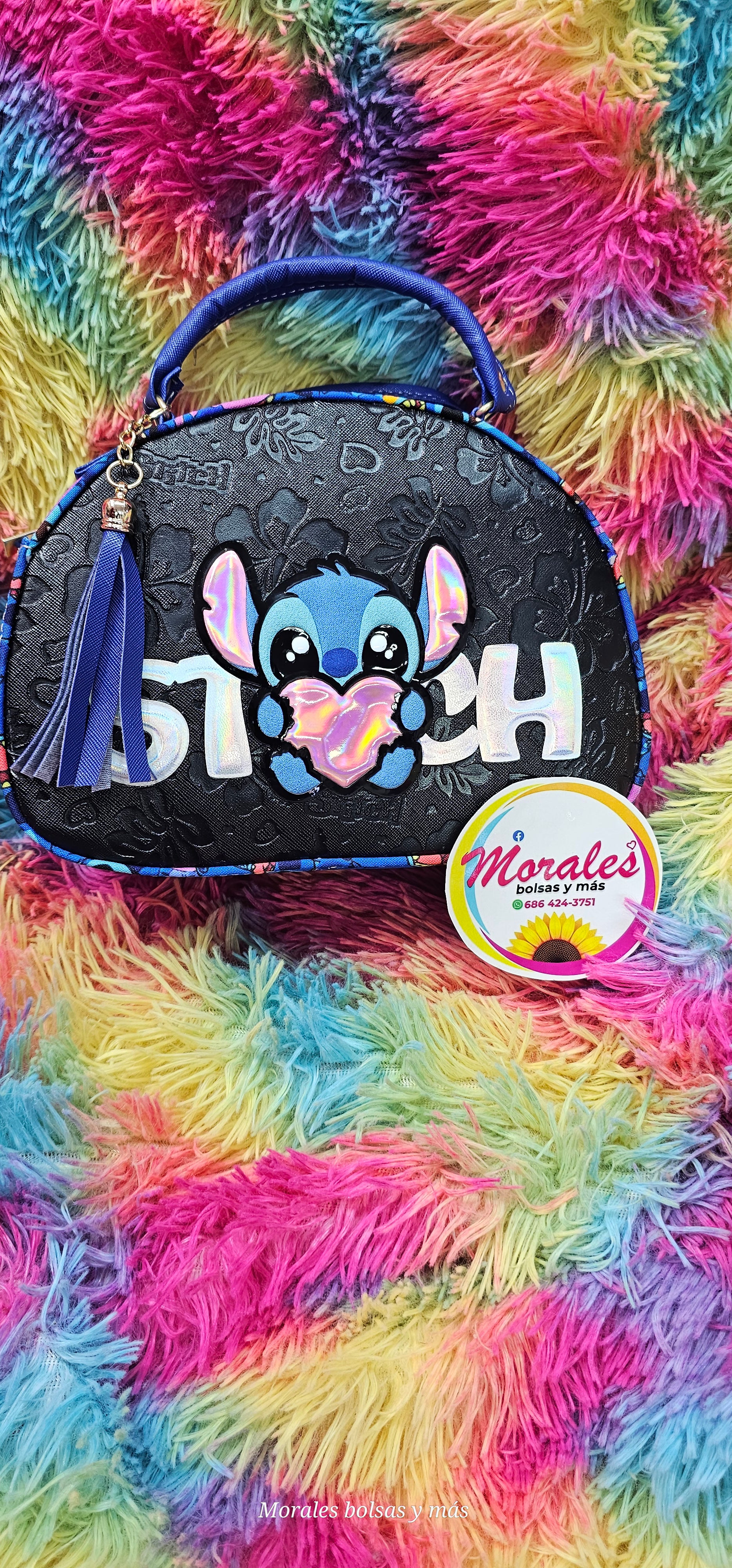 Stitch bolso mini negra