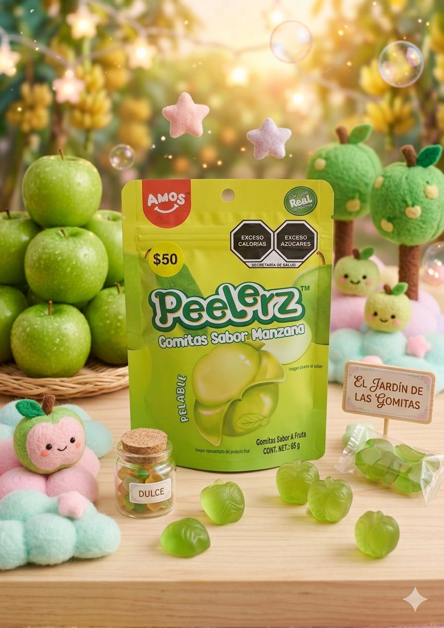 Gomitas pelables manzana verde