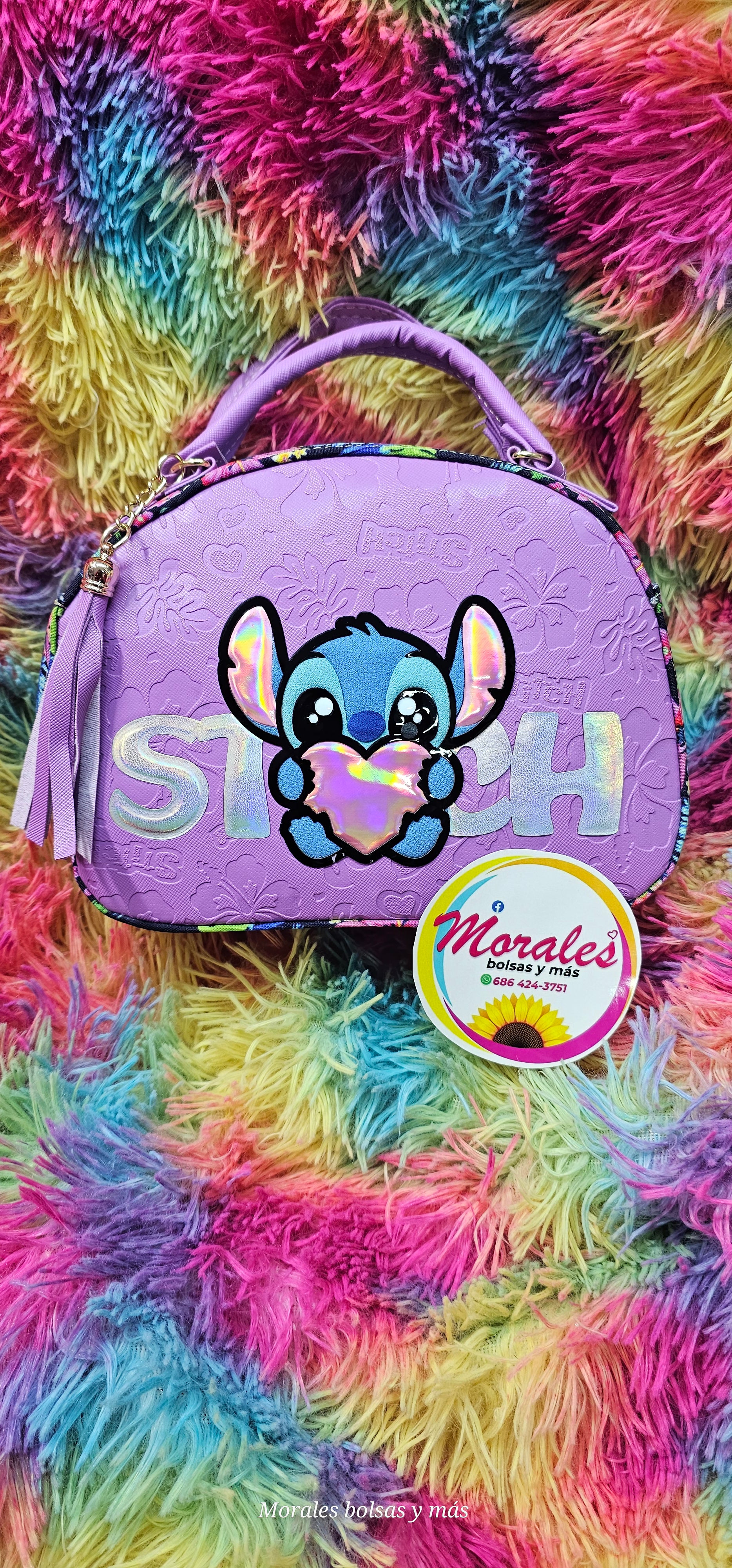 Stitch bolso mini lila